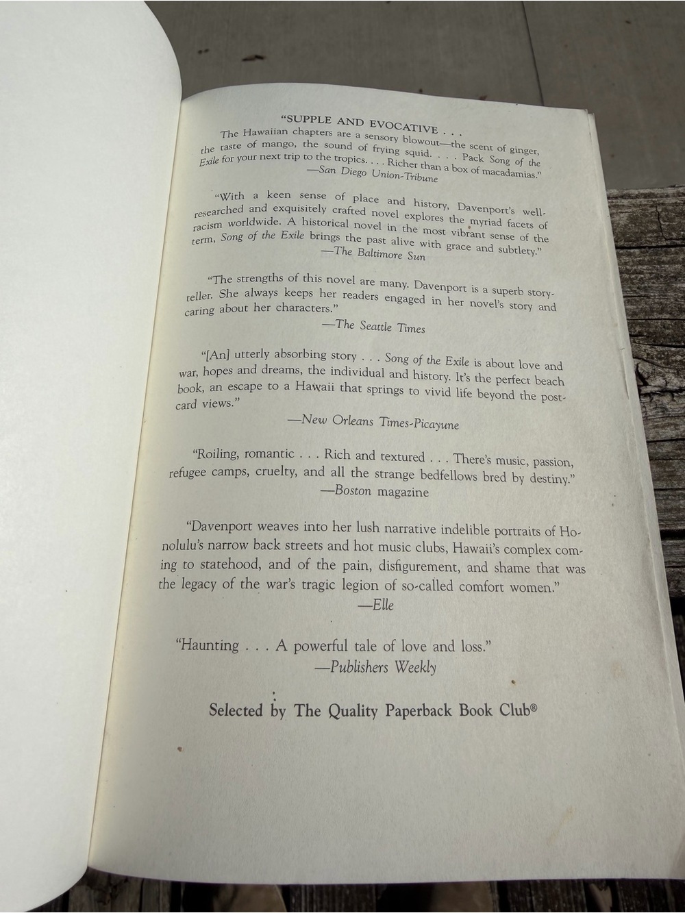 Book Song of the Exile Novel Softcover by Kiana Davenport Hawaii War Statehood - Picture 4 of 14